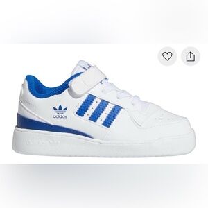 Like new! Baby Adidas Forum Low Cloud White Royal Blue, sz 4c